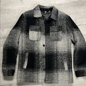 Divided H&M Charcoal and Light Gray Textured Jacket sz small